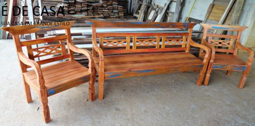 Conjunto 3 bancos para Jardim